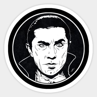 DRACULA (1931) (Circle Black and White) Sticker